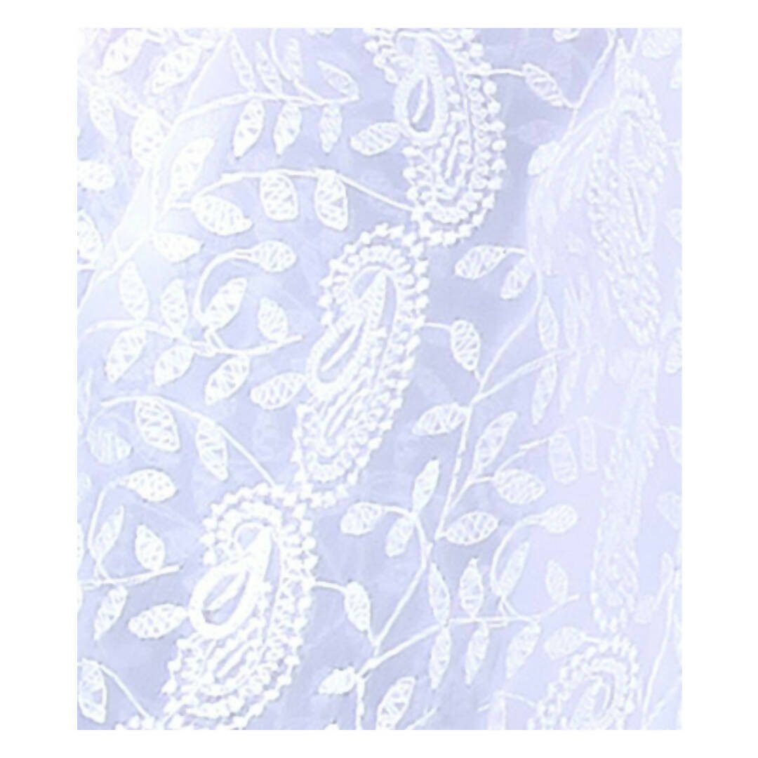 Akarshan viscose Lukhnowi Chikankari Anarkali kurta with Leggings - White | Grocsy