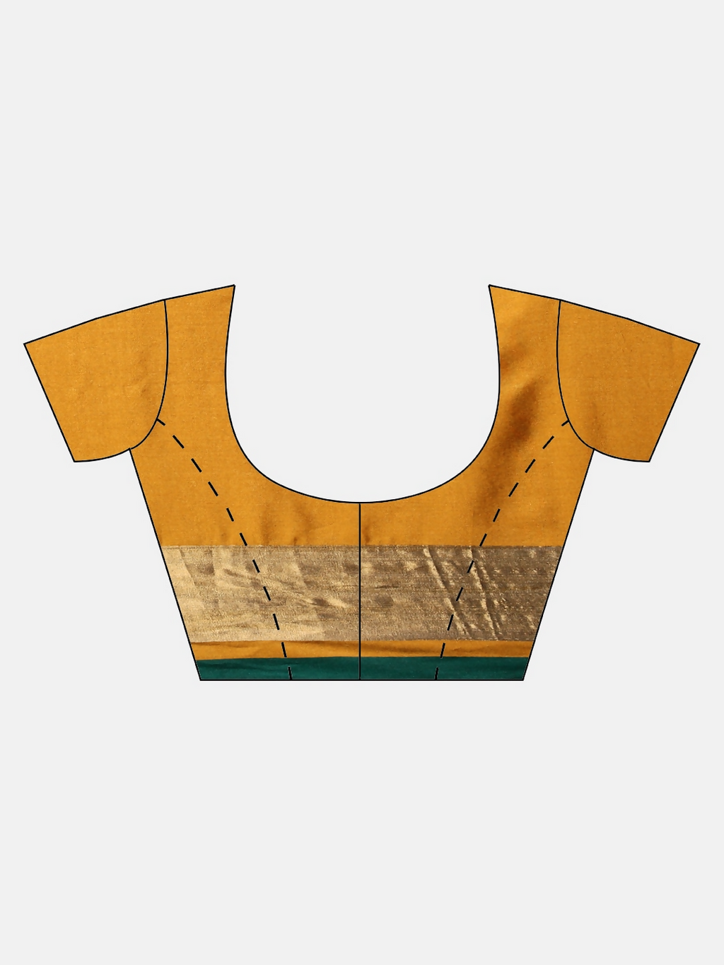 Saree Mall Mustard Yellow & Green Solid Saree | Grocsy