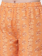 Myshka Mustard Color Cotton Printed Kurta With Pant Dupatta Set | Grocsy
