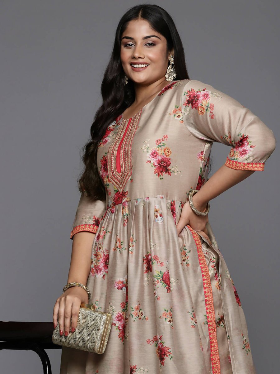 Ahalyaa Women's Traditional wear Kurta Set - Tan | Grocsy