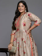 Ahalyaa Women's Traditional wear Kurta Set - Tan | Grocsy