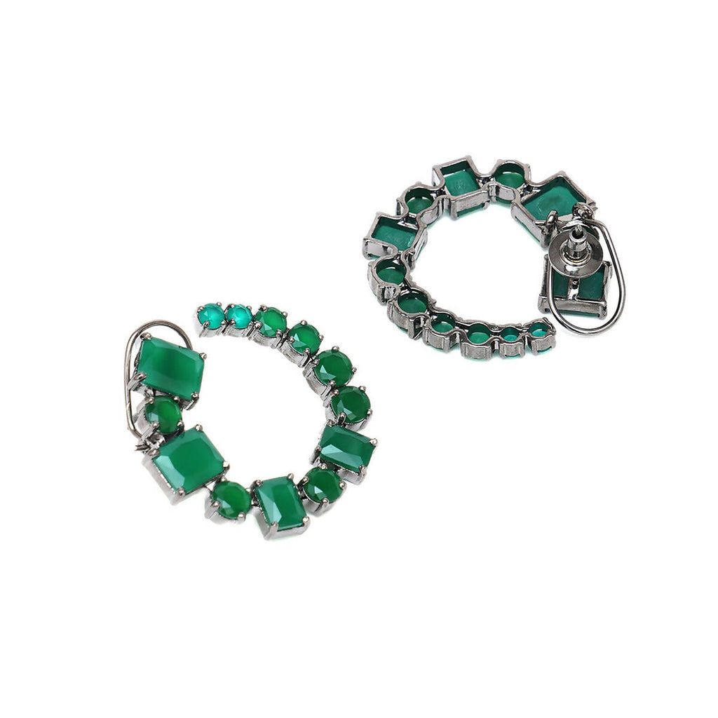 Jade Stud Earrings- Ruby Raang | Grocsy