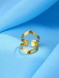 NVR Women Gold-Polished Adjustable Finger Ring | Grocsy