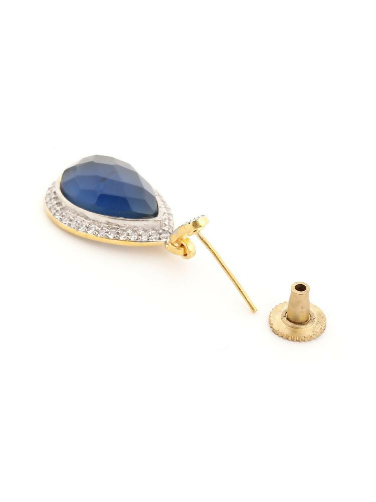 Nuyug 22K Gold Plated Azure Muse Contemporary Drop Earrings | Grocsy