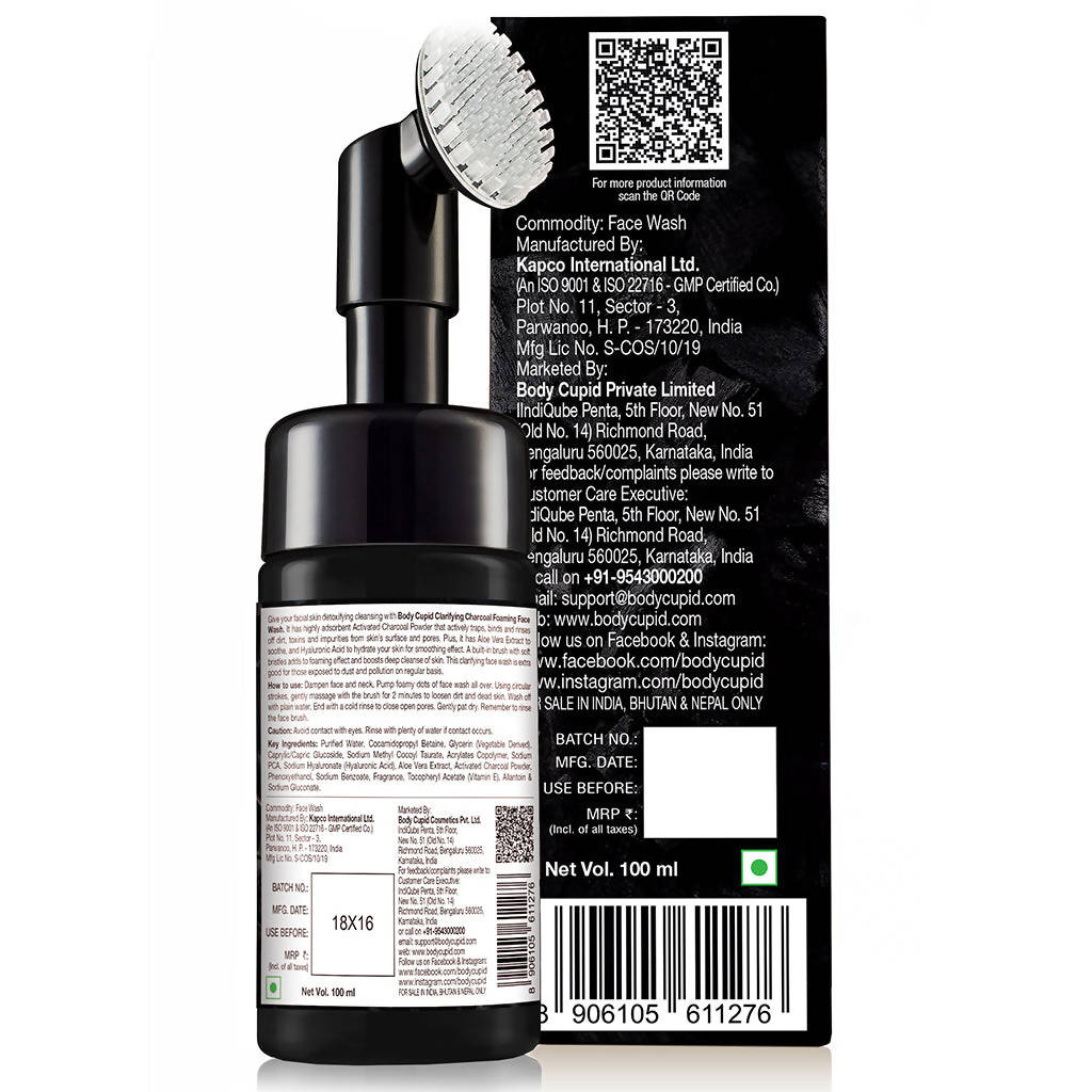 Body Cupid Clarifying Charcoal Foaming Face Wash | Grocsy