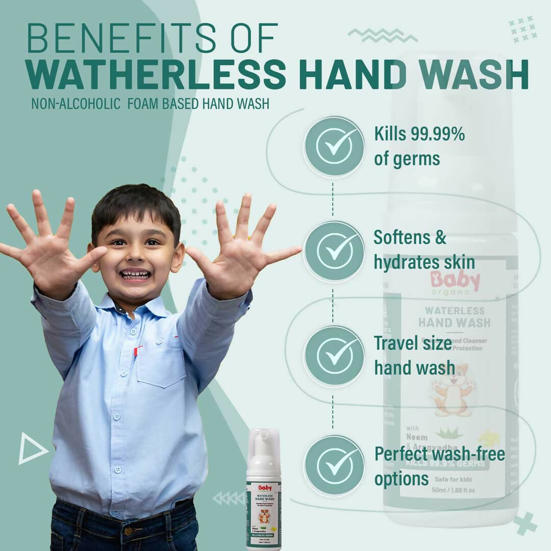 Babyorgano Non Alcoholic Foam Based Waterless Hand Wash for Kids | Grocsy