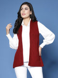 Women Winter Maroon Acrylic Cardigan - Wool Trees | Grocsy