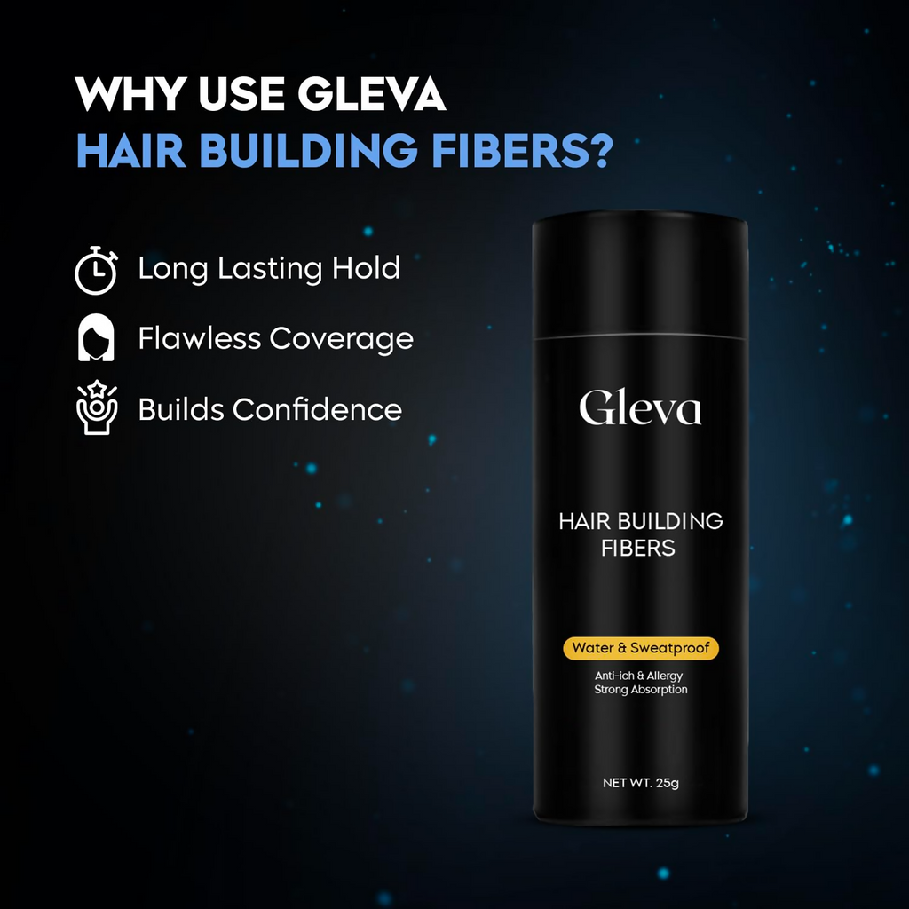 Gleva Hair Hair Building Fibers Hair Powder Thickener - Dark Brown | Grocsy