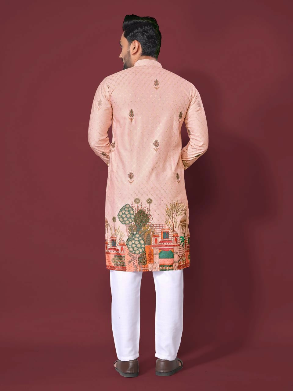 Anaita Light Pink Multicolour Kurta | Grocsy