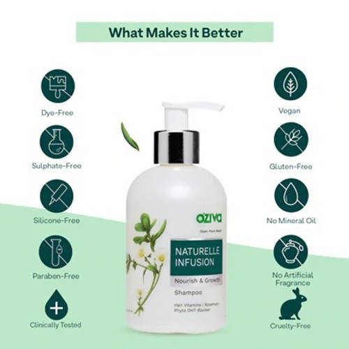 OZiva Naturelle Infusion Nourish & Growth Shampoo | Grocsy