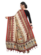 Vamika Latest Multi Colour Red Printed Khadi Bhagalpuri Dupatta | Grocsy