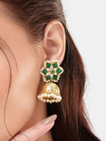 Nuyug 22K Gold Plated Panna Jhumki Earrings | Grocsy