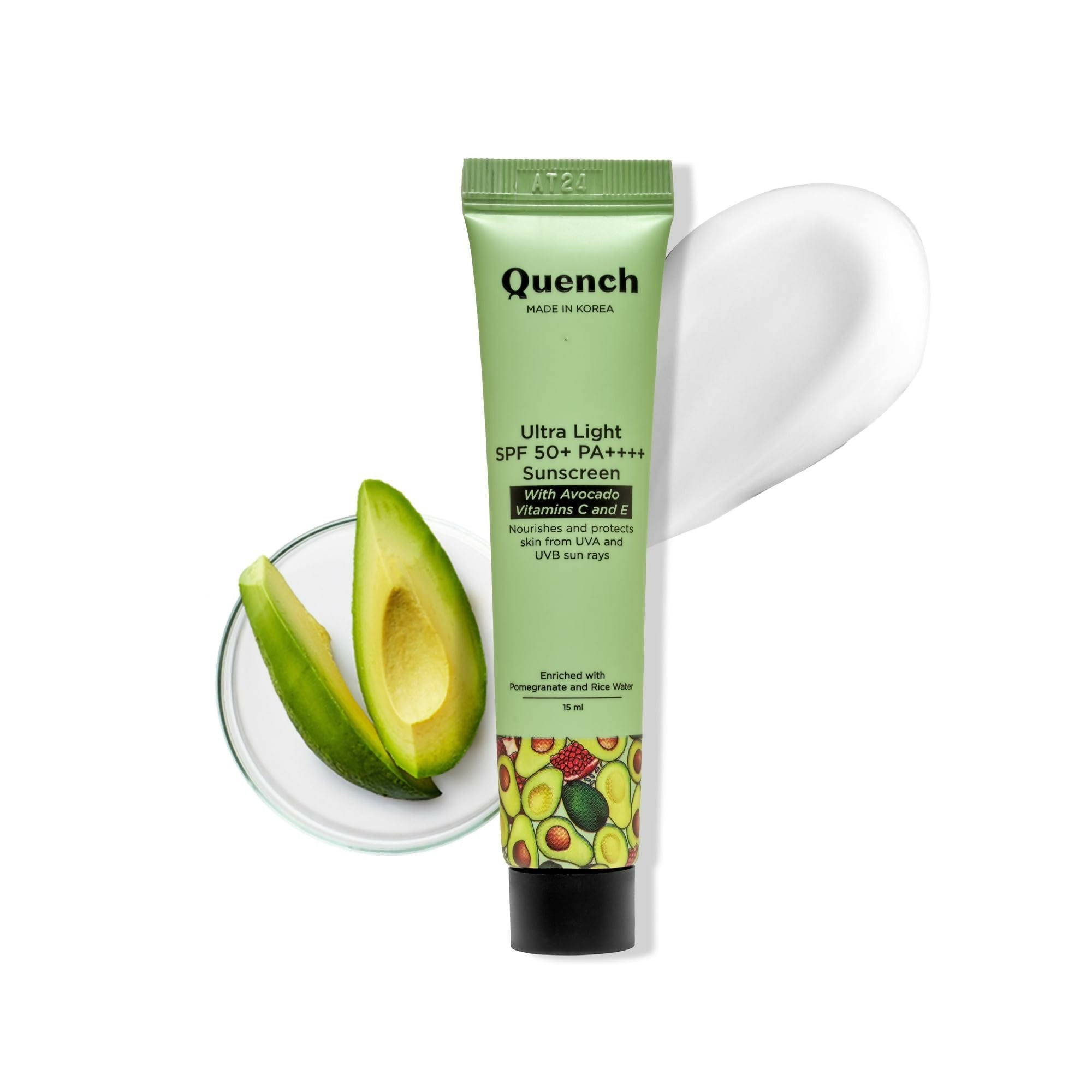 Quench Vitamin E Ultra Light SPF 50+ PA++++ Sunscreen for Glowing Skin - Korean Skincare | Grocsy