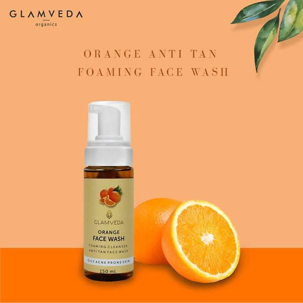 Glamveda Orange Anti Tan Foaming Face Wash | Grocsy