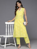 Ahalyaa Women's Traditional wear Kurta Set - Yellow | Grocsy