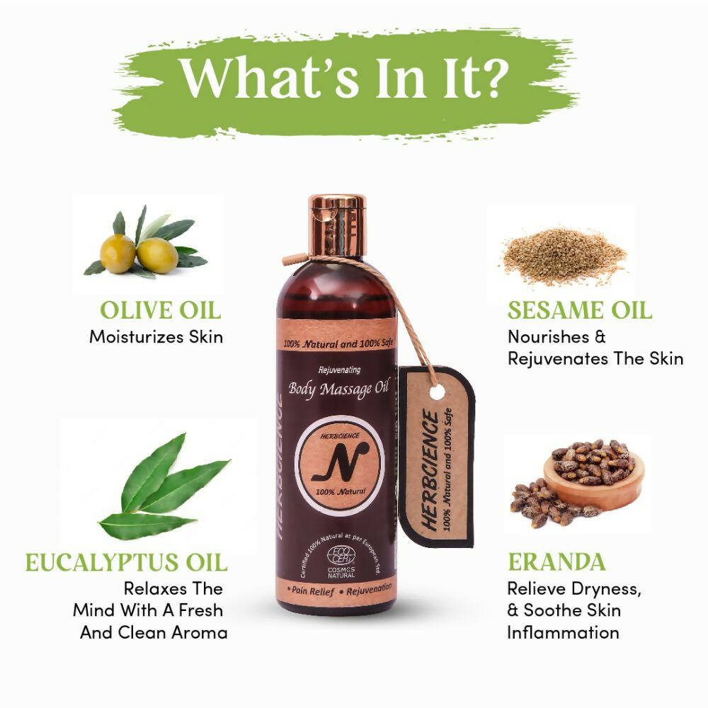 Herbcience Rejuvenating Body Massage Oil | Grocsy