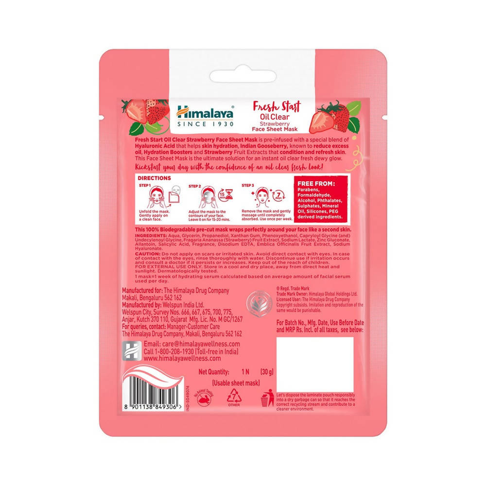 Himalaya Fresh Start Oil Clear Strawberry Face Sheet Mask | Grocsy