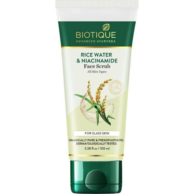 Biotique Advanced Ayurveda Rice Water & Niacinamide Face Scrub | Grocsy