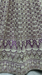 Jyoti Fashion Women's Violet Bridal Net Fancy Sequins with Multi Thread Embroidered Wedding Lehenga Choli | Grocsy