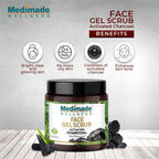 Medimade Wellness Activated Charcoal Face Gel Scrub | Grocsy