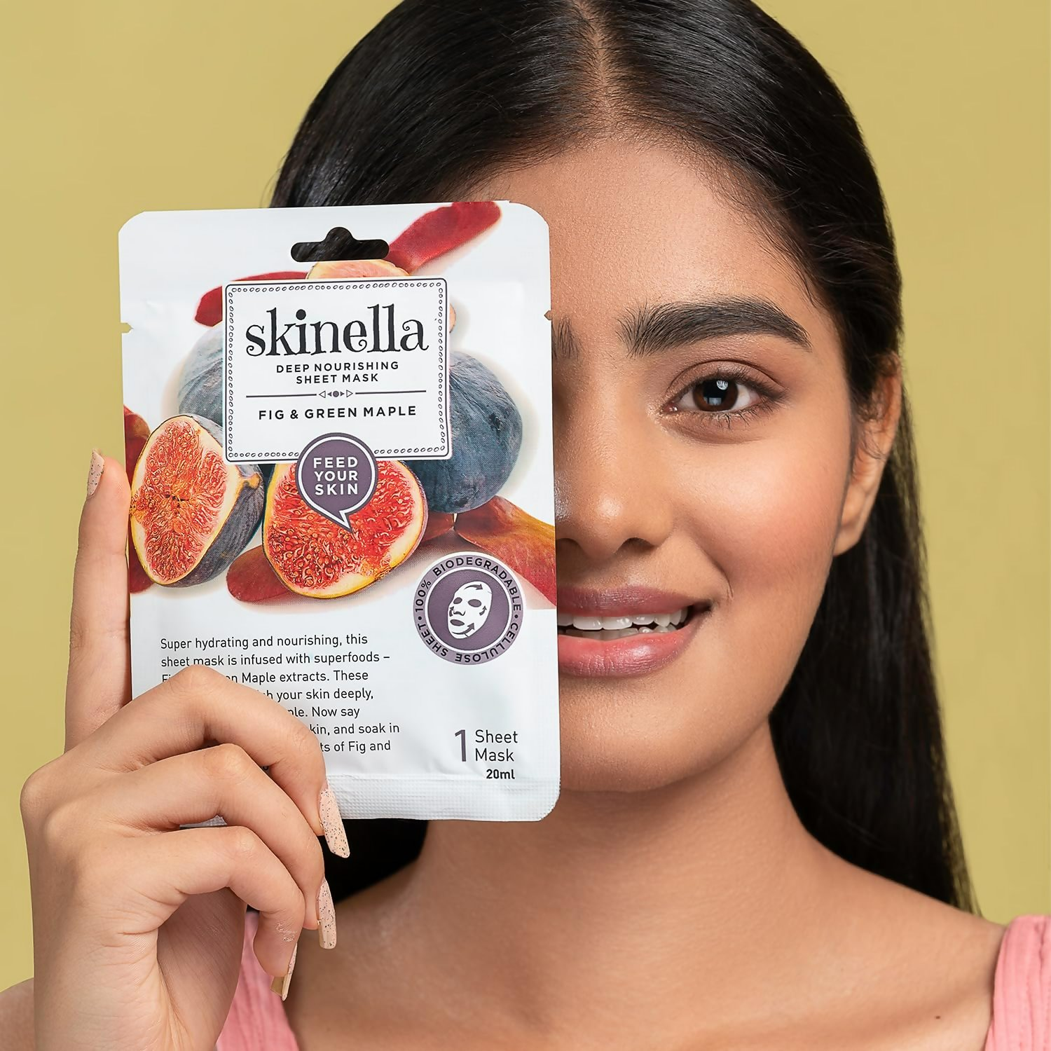 Skinella Deep Nourishing Sheet Mask - Fig & Green Maple | Grocsy