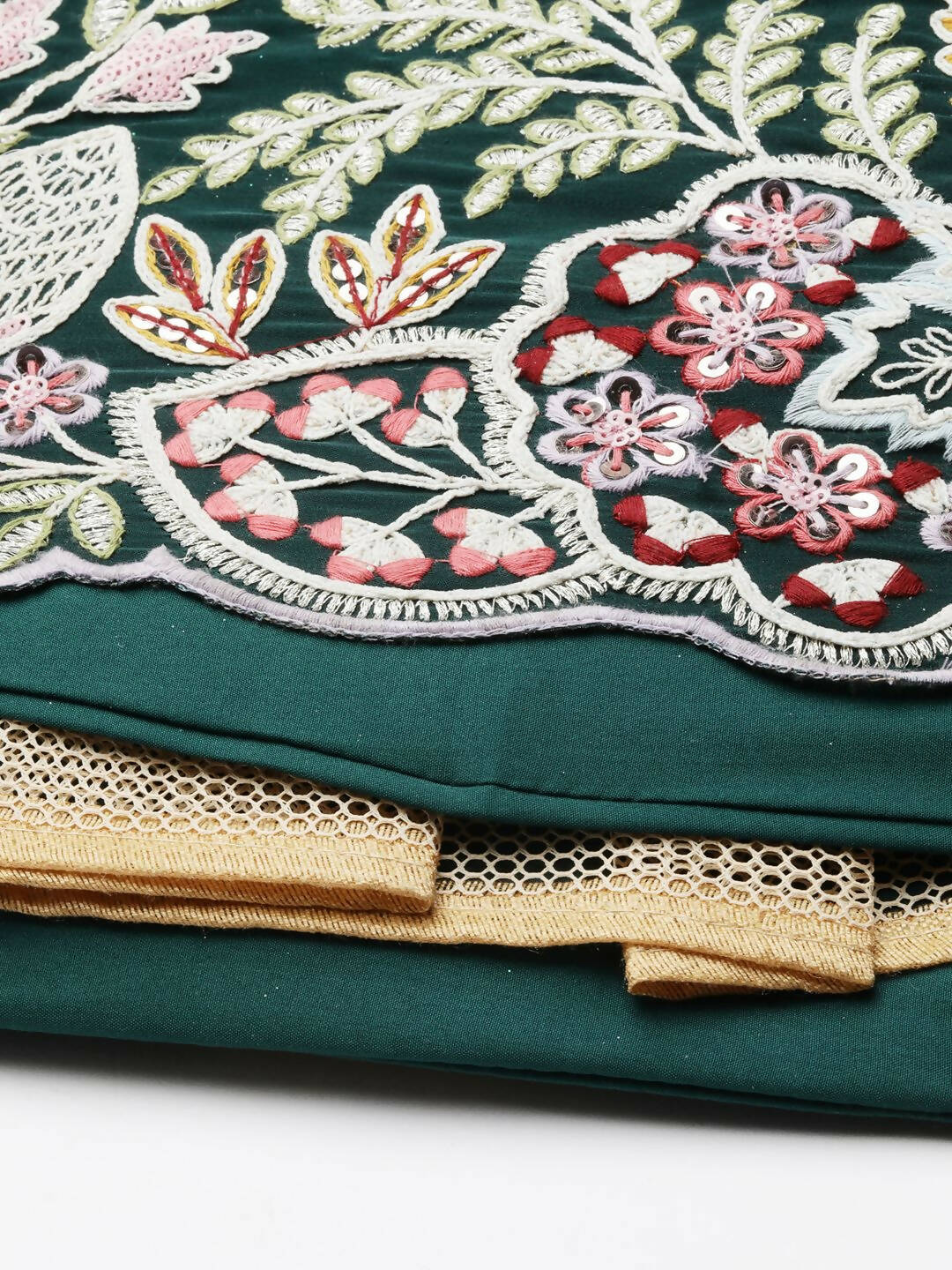 House of Panchhi Green Georgette Sequins and thread embroidery Lehenga choli & Dupatta | Grocsy