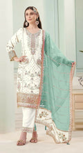 Anaita White Fox Georgette Stitched Suit with Embroidery Sequins | Grocsy
