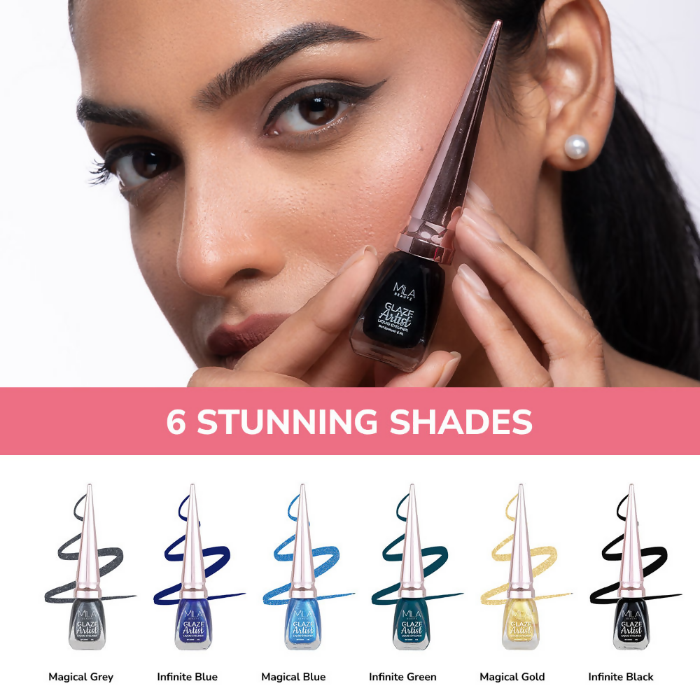 Mila Beaute Glaze Artist Waterproof & Smudge Proof Eyeliner - Infinite Black | Grocsy
