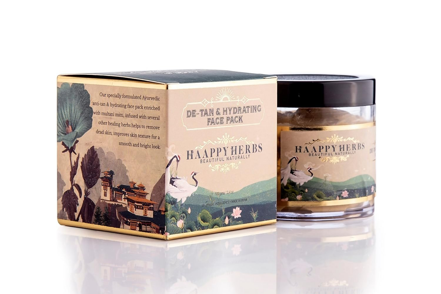 HaappyHerbs Ayurvedic De Tan & Hydrating Face Pack | Grocsy