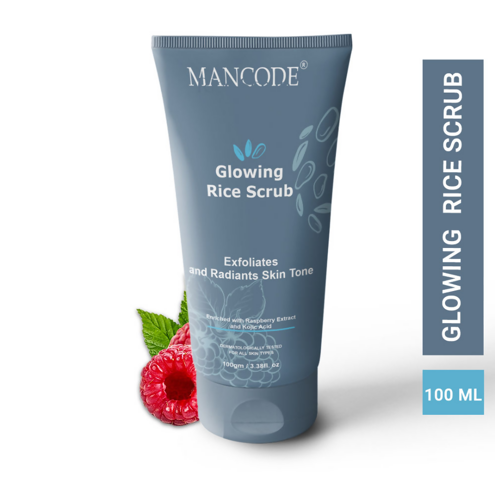Mancode Glowing Rice Face Scrub For Exfoliates And Radiants Skin Tone | Grocsy