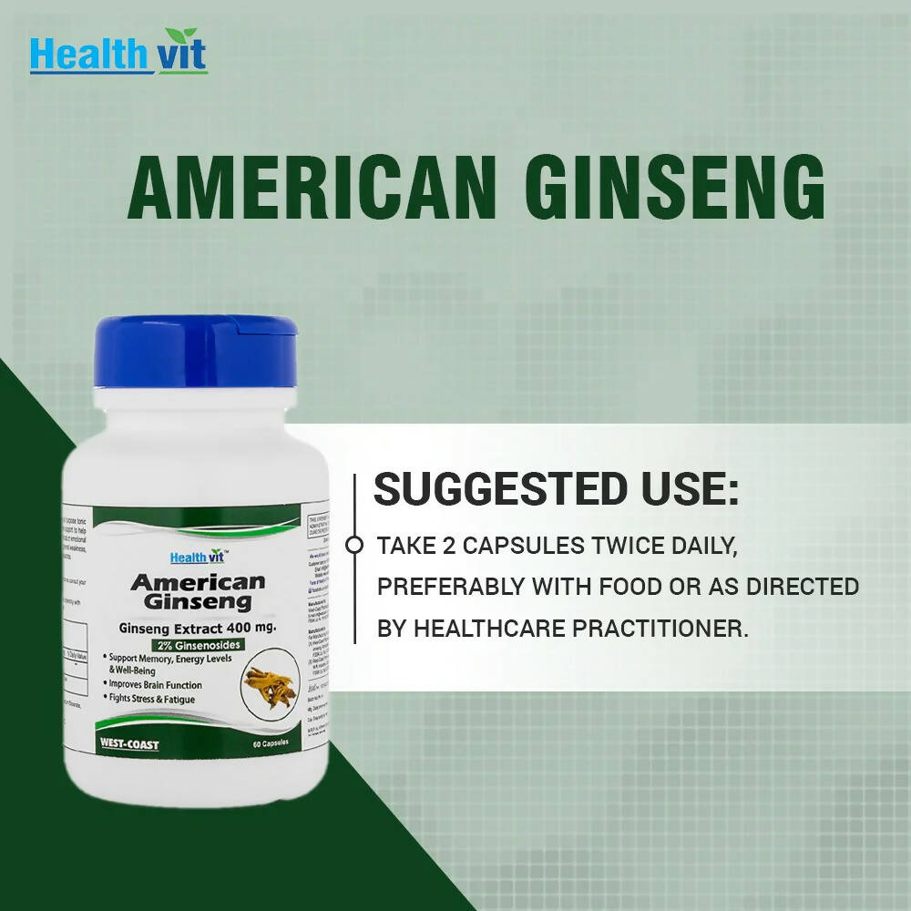 Healthvit American Ginseng Capsules | Grocsy