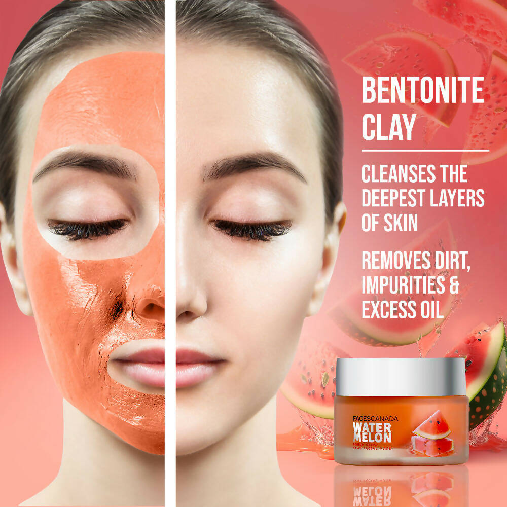 Faces Canada Watermelon Fresh Glow Clay Facial Mask | Grocsy