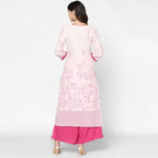 Cheera Hand Block Print Cream Straight Kurta (MAAI-054K) | Grocsy