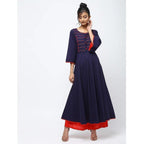 Cheera Flair Anarkali Dress With Hand Work Youk Design | Grocsy