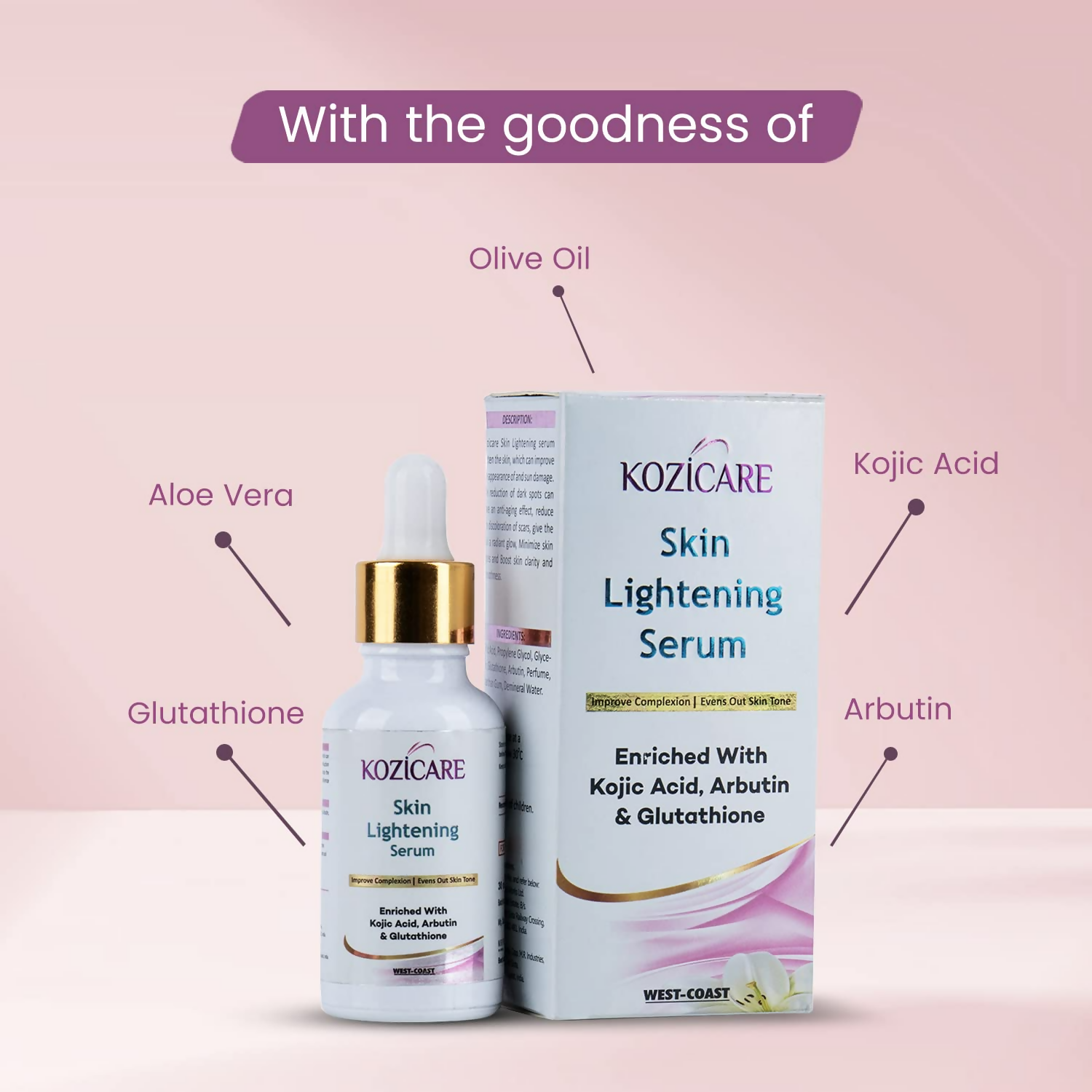 Healthvit Kozicare Skin Lightening Serum | Grocsy