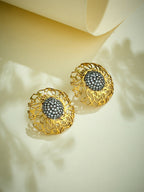 Nuyug 22k Gold Plated Filigree Statement Studs | Grocsy