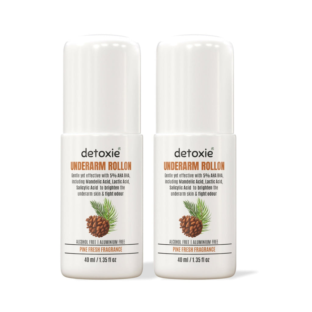 Detoxie 5% AHA BHA Underarm Lightening Deo Roll On (Pine Fresh) | Grocsy
