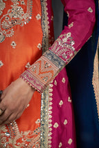Partywear Designer Keshri Chinon Fabric suit - Shagun | Grocsy