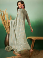 Light Green Georgette Handwork Unstitched Dress Material - Hanika | Grocsy
