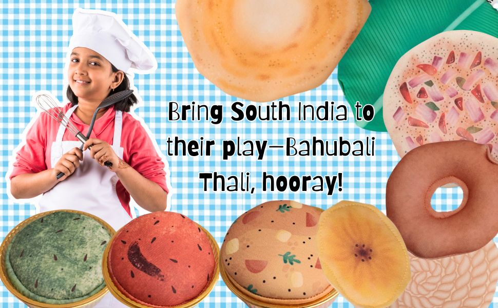 The Small Wonderland Bahubali Set-20 Piece Set-South Indian food inspired Pretend Play Food Toys | Grocsy