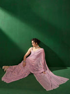 Sangria Striped Embellished Saree | Grocsy