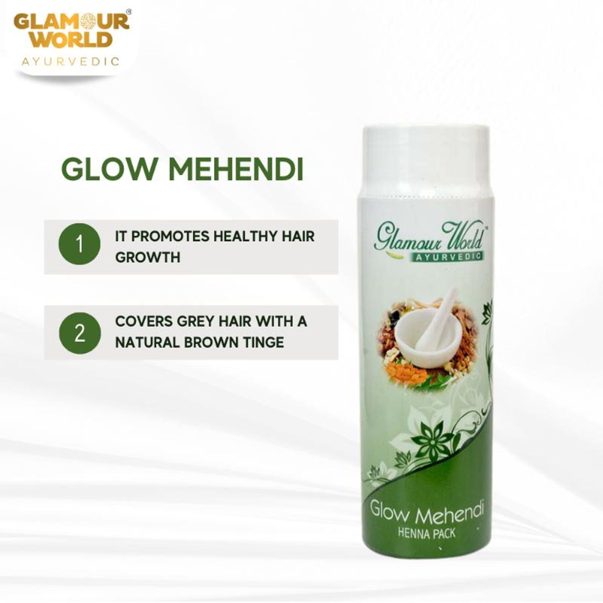 GLAMOUR WORLD AYURVEDIC Glow Mehendi Hair Color | Grocsy
