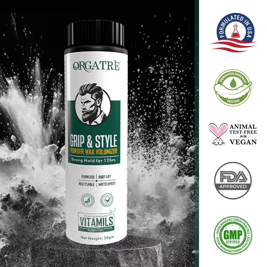 Orgatre Grip And Style Hair Volumizing Powder Wax, Strong hold For 12 Hrs Hair Wax | Grocsy