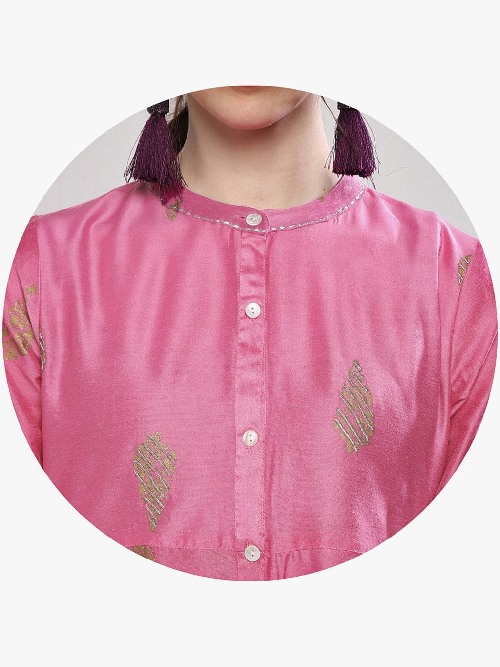 Sangria Women Pink Printed Kurta with Trousers | Grocsy