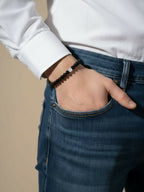 NVR Black & White Crystal Beaded Bracelet for Men & Women | Grocsy