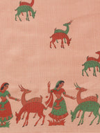 Saree Mall Peach-Coloured & Red Printed Saree | Grocsy