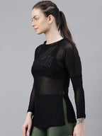 MKH Typography Printed Long Sleeves Dri-FIT Relaxed Fit Sports T-shirt | Grocsy
