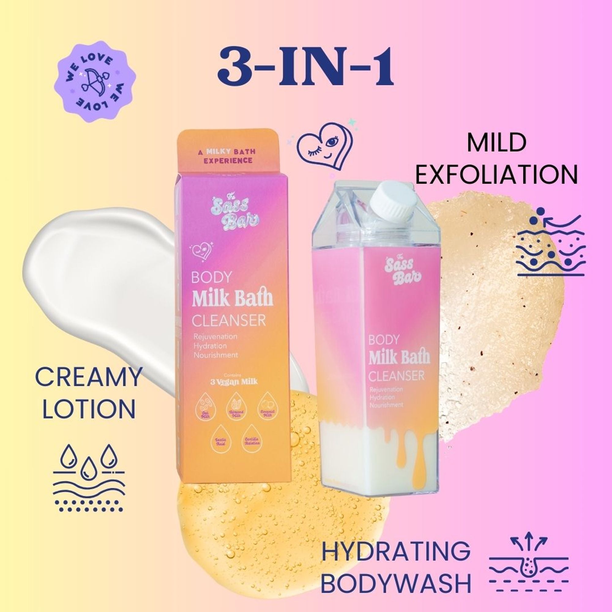 The Sass Bar Dawn Exfoliating Bodywash with Lactic Acid + Centella for Sensitive Skin | Grocsy