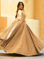 Tulsi Art Fabulous Beige Sequins Georgette Festival Wear Lehenga Choli | Grocsy