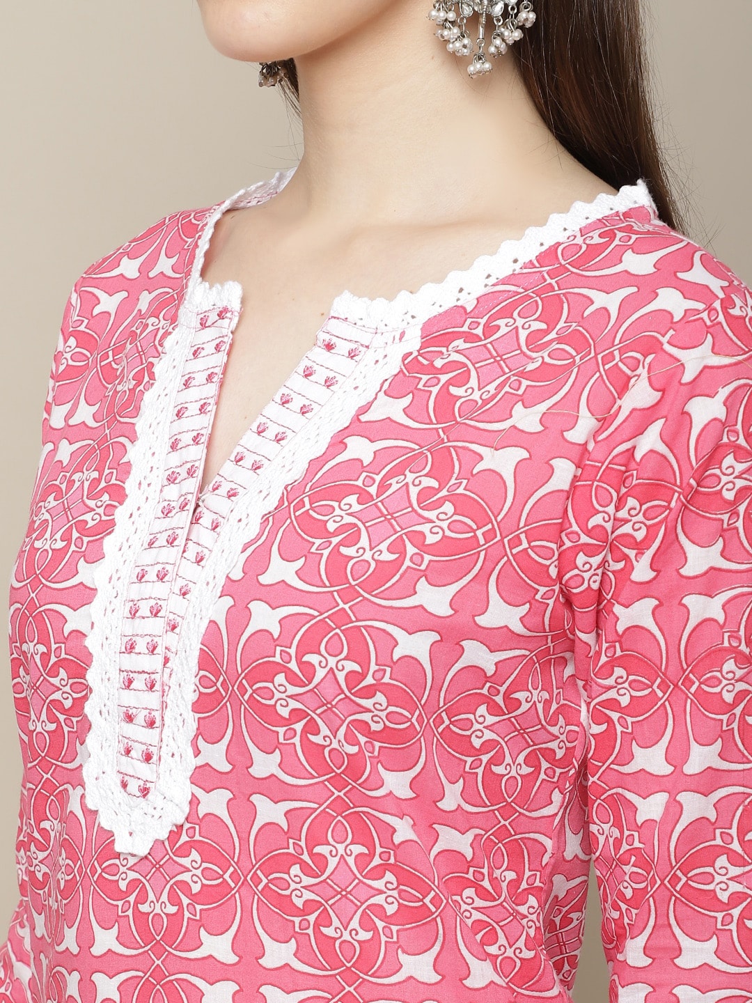 Sangria Women Ethnic Motifs Printed Pure Cotton Kurta with Trousers & With Dupatta | Grocsy